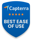 capterra best ease of use 2025 badge - hexrate